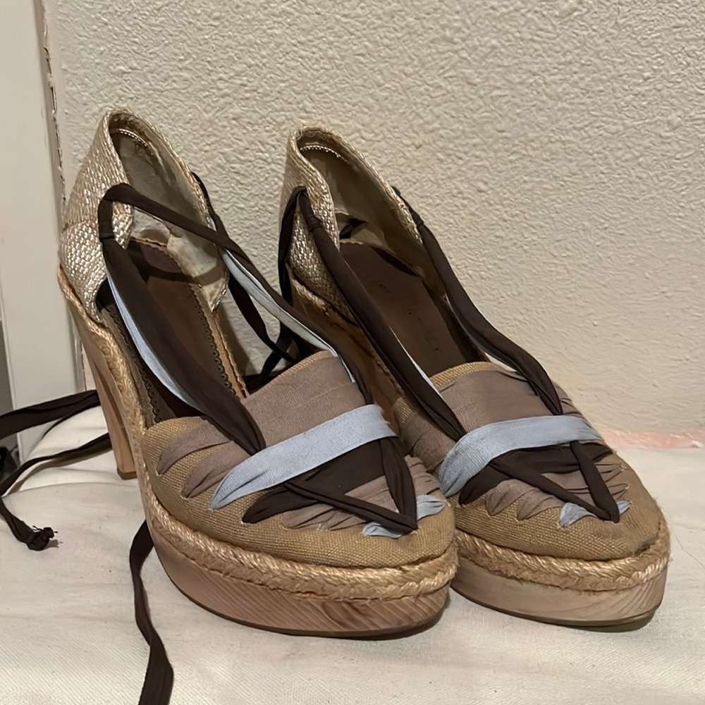 Beautiful woven lace up heels from Stella McCartney